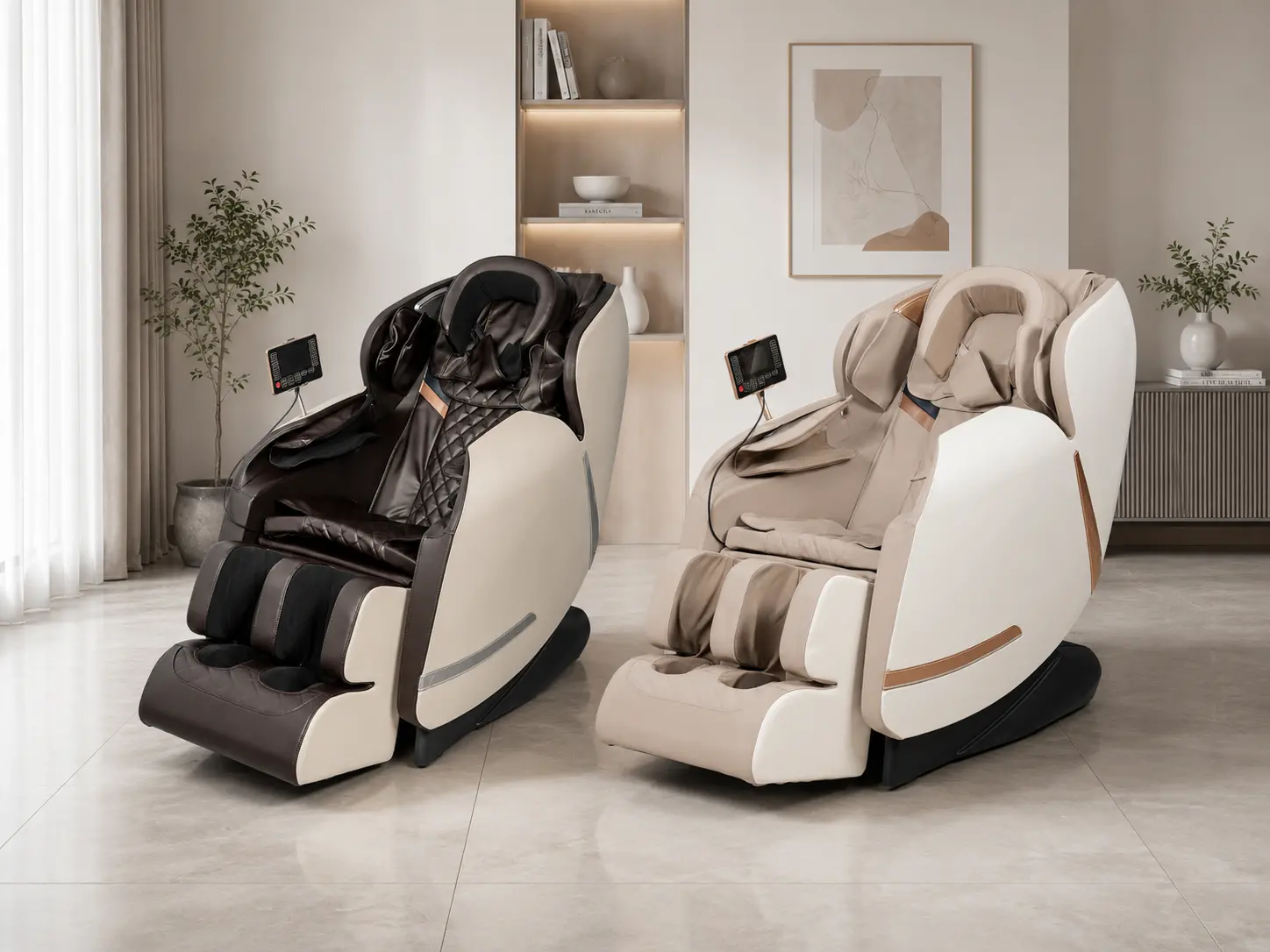 Small massage chair in a cozy home office or living room